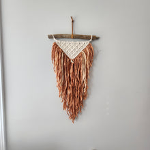 Load image into Gallery viewer, BURNT ORANGE CRESCENT MOON MACRAME WALLHANGING