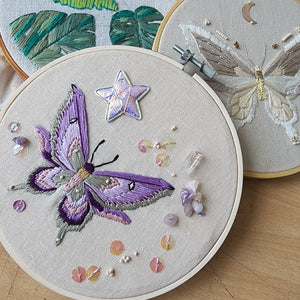 AMONGST THE STARS BUTTERFLY EMBROIDERY 6"