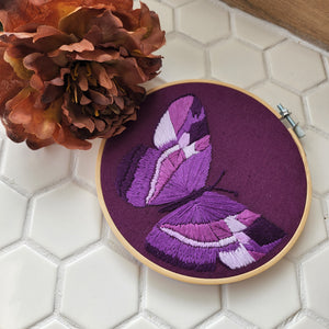 PURPLES BUTTERFLY EMBROIDERY 6"