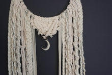 Load image into Gallery viewer, Chainlink Crescent Moon Macrame Suncatcher