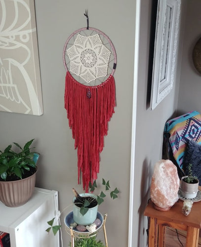 FIre Coral Beaded Crochet