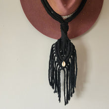 Load image into Gallery viewer, BOHEMIAN LARGE RING BLACK MACRAME HAT HANGER