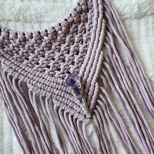 Load image into Gallery viewer, RAW AMETHYST LAVENDER MACRAME MOBILE