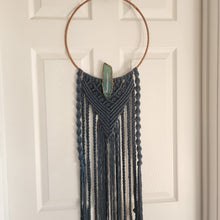 Load image into Gallery viewer, BLUE/GREEN AGATE SLAB MACRAME MOBILE
