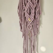 Load image into Gallery viewer, COPPER PURPLE MOON MACRAME WALL HANGING