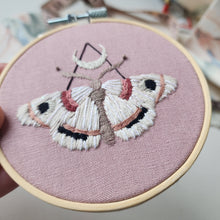 Load image into Gallery viewer, DUSTY ROSE MOTH EMBROIDERY 4&quot;