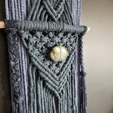 Load image into Gallery viewer, Labradorite Navy Macrame Wall Hanging