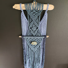 Load image into Gallery viewer, Labradorite Navy Macrame Wall Hanging