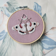 Load image into Gallery viewer, DUSTY ROSE MOTH EMBROIDERY 4&quot;