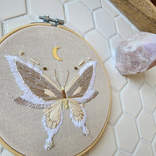 Load image into Gallery viewer, CREAM MOOON CRESCENT MOTH EMBROIDERY 6&quot;