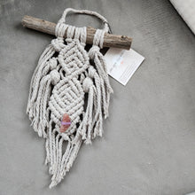 Load image into Gallery viewer, Mini Strawberry Quartz Macrame Wall Hanging