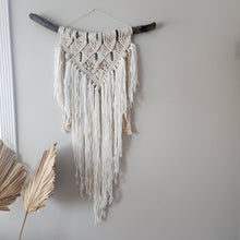 Load image into Gallery viewer, Evolve Or Repeat Peach Quartz Macrame Wallhanging