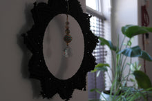 Load image into Gallery viewer, Chainlink Black Cotton Cord Macrame Suncatcher