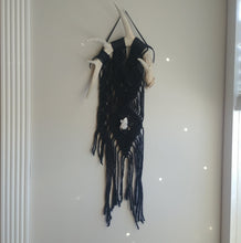 Load image into Gallery viewer, Shed Antler Black Macrame Wall Hanging