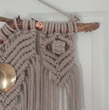 Load image into Gallery viewer, Beige Brass &amp; Copper Macrame Wall Hanging