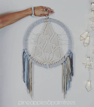 Load image into Gallery viewer, Dusty Blue Celestite Leather Crochet