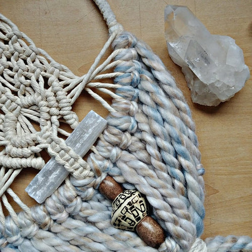 Winter Cozy Selenite Macrame