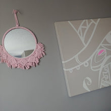Load image into Gallery viewer, Soft Pink 12&quot; Macrame Mirror