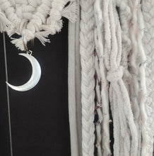 Load image into Gallery viewer, Chainlink Crescent Moon Macrame Suncatcher