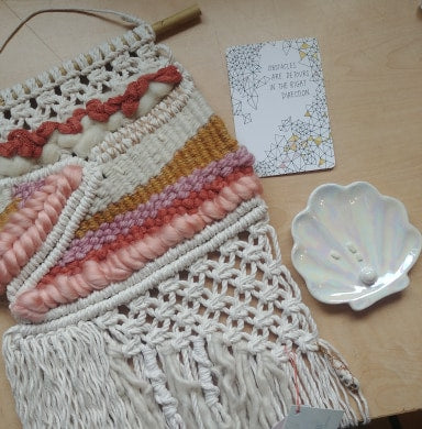 Peachy Macrame Woven Weaving