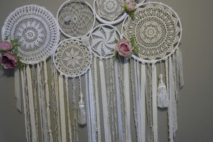 Crochet Flower & Crystal Wallhanging